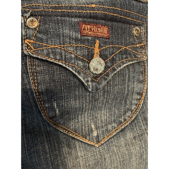 ZD Jeans Women’s Premium Size 13 Flare Blue Dark Denim Pockets Stretch Denim - Picture 5 of 13